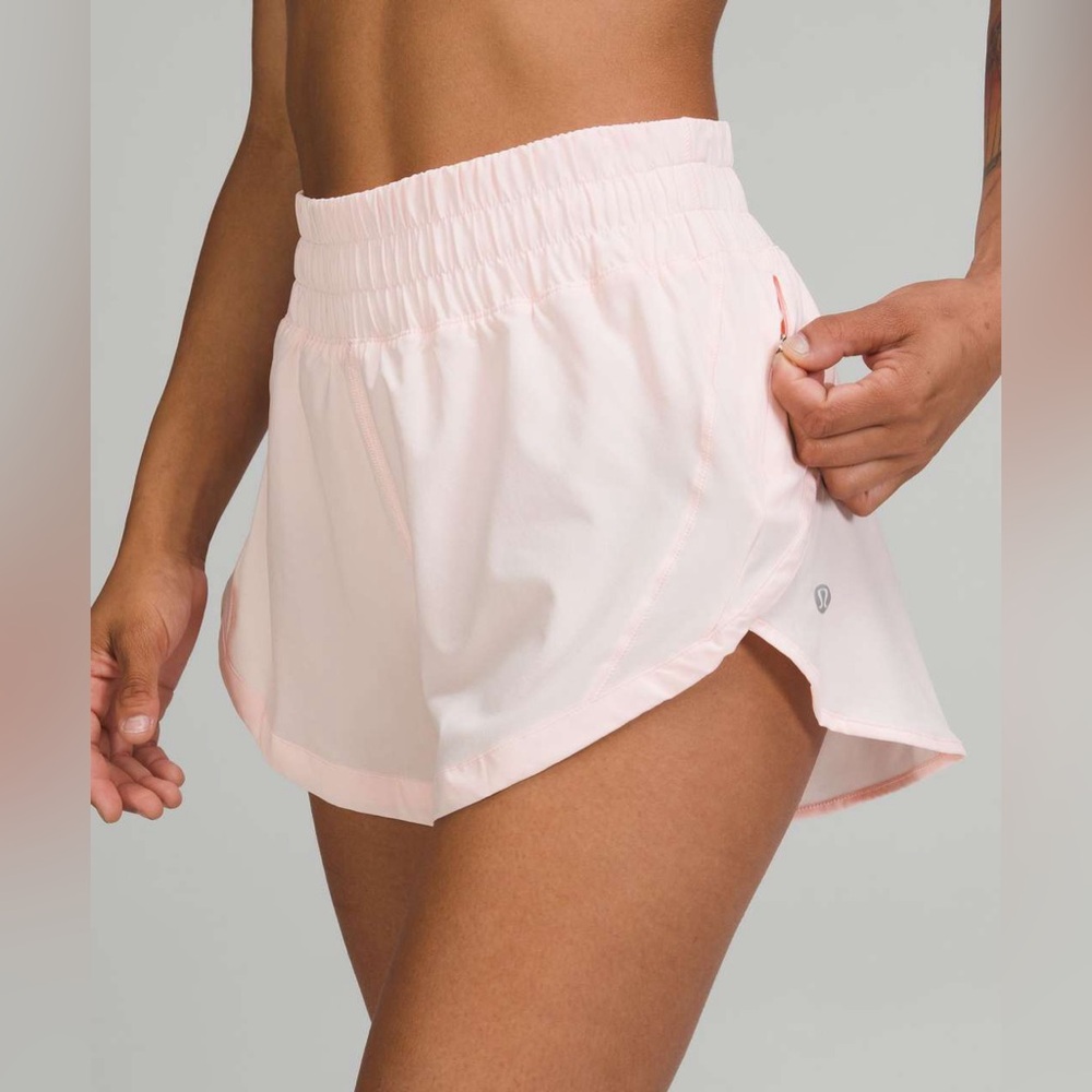Lululemon Track That Mid-Rise Lined Short 5" Strawberry Milkshake